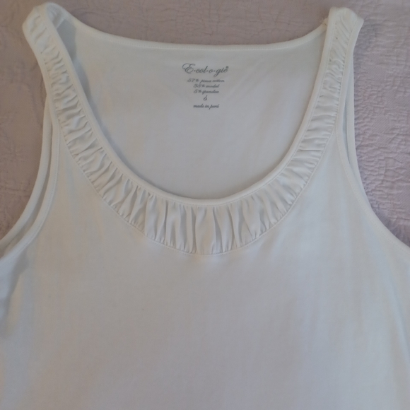 ECOLOGIE SCOOP NECK TANK TOP NWT WHITE SIZE SMALL - Picture 3 of 16